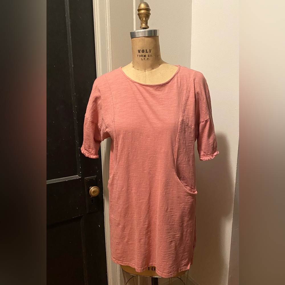 Umgee Pink Short Sleeve Tee with Pocket